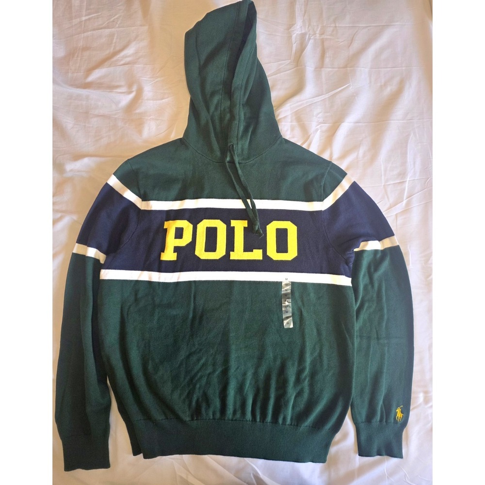 Polo Ralph Lauren Multicolor Double Knit Hoodie Men's Size Medium NWOT